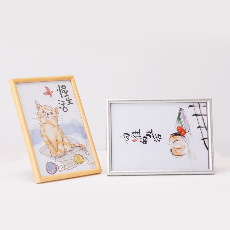 直销新款实木相框挂墙摆台7寸56810A4寸木质画框海报素描照片相架