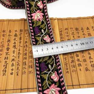 直销新款民族风刺绣条码花边织带彩色绣花复古织带提花花边中国风
