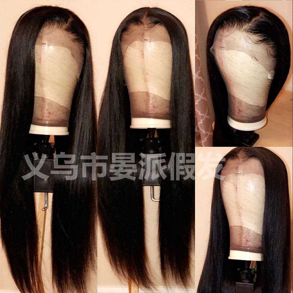 新款直销速卖通欧美女士中分长直发非洲假发长发化纤头套假发海外