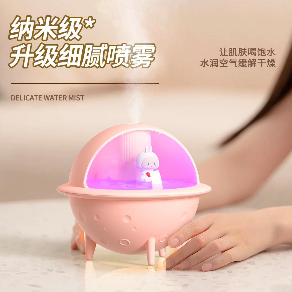 直销新款太空人加湿器便携式空气雾化器创意卡通七彩氛围灯小夜灯