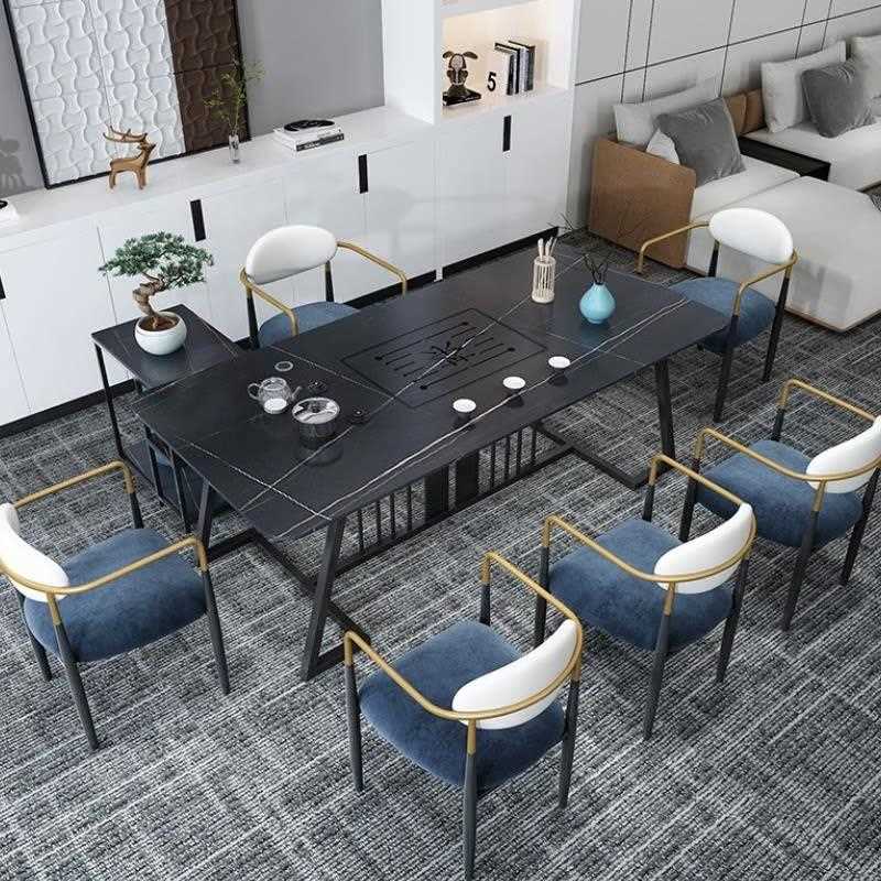 直销新款板简约轻泡茶家用茶桌组合大板茶具奢合一岩一体桌椅办公