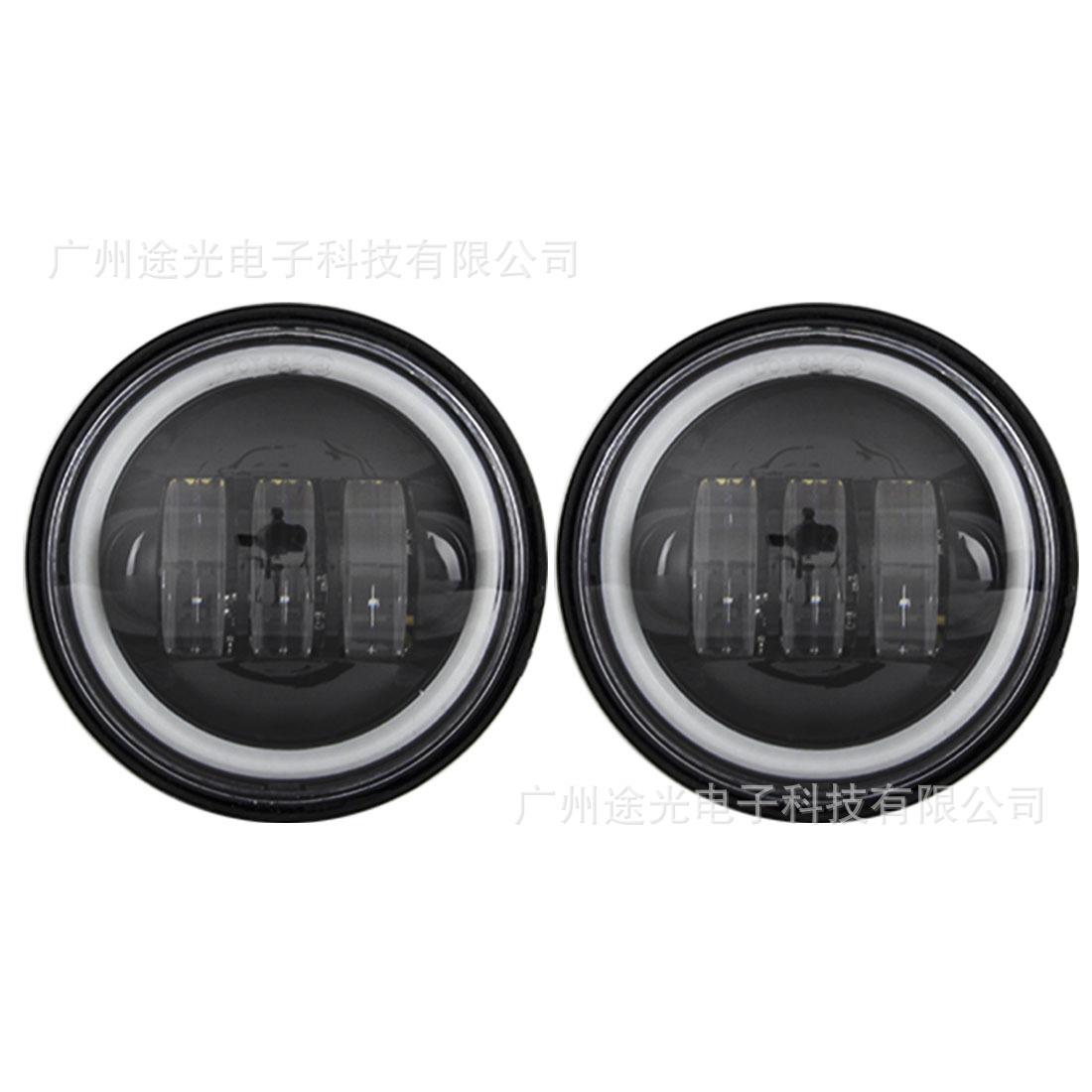直销新款现货适用哈雷摩托车4.5寸雾灯 LED转向灯辅助灯侧灯带日