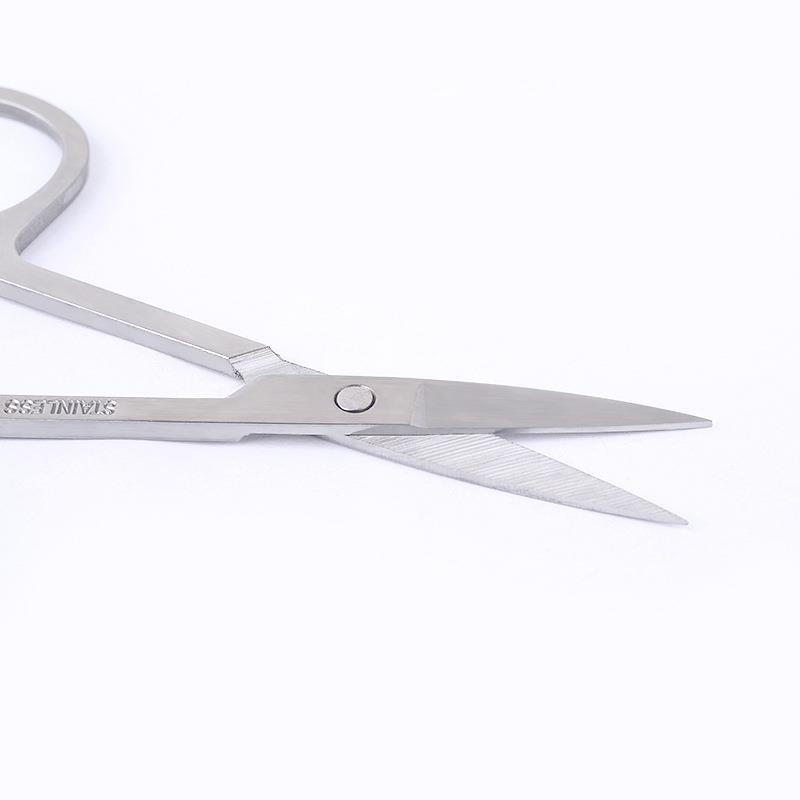 直销新款美容化妆工具不锈钢镜光小剪刀 指甲剪直头鼻毛剪多功能