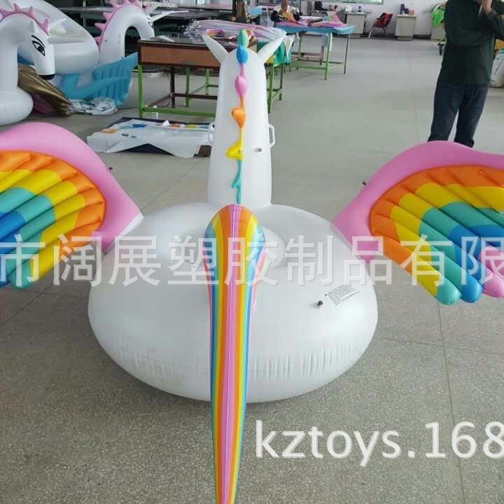 新款直销现货水上成人充气彩马坐骑飞马天马浮排躺椅可坐两人超大