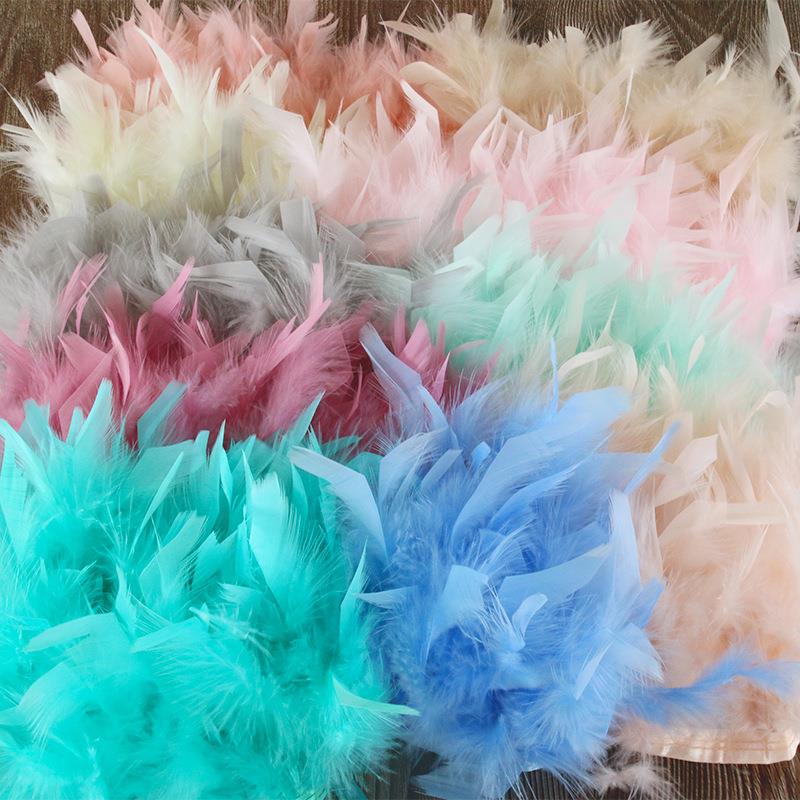 直销新款diy羽毛火鸡毛撕火片羽毛饰品舞台演出服装手工装饰材料