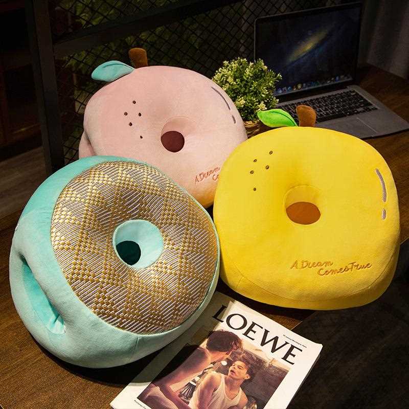 直销新款水果午睡枕夏季透气双面凉席办公室午休趴睡抱枕学生教室