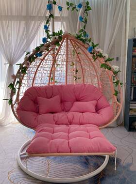 躺双椅吊藤椅网红秋TB-61333人吊床室内家用摇椅阳台鸟篮巢吊兰摇