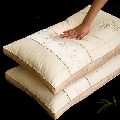 慢回FTR弹子枕头全家用枕芯酒店中式高档新款新国风一对竹棉舒适