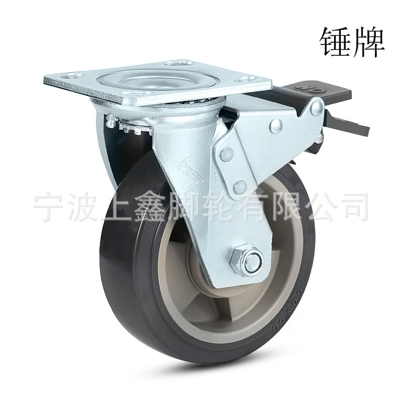 6寸PU万向脚轮重型450KG带刹