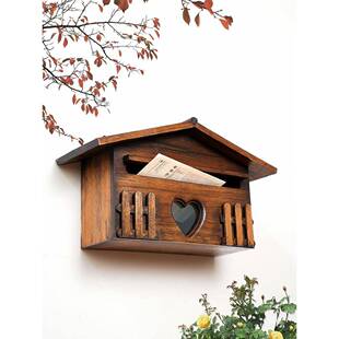 实木箱挂墙信报室外意家用田园创捐款箱dgnyjx01收纳盒别墅信见箱