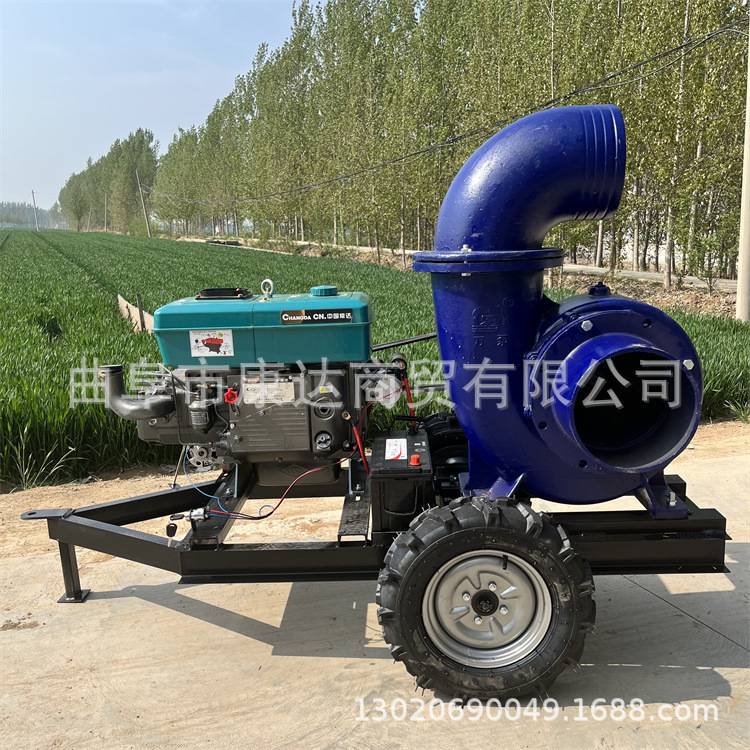 柴油机带动抽水泵 8寸10寸12寸  移动式排水机 鱼塘抽水排污