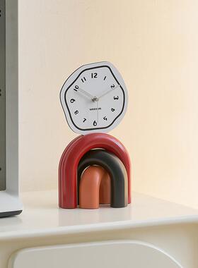 ozoom屋准DTS奶油风客w厅桌面摆件家居装饰品表电钟视玄关创柜意