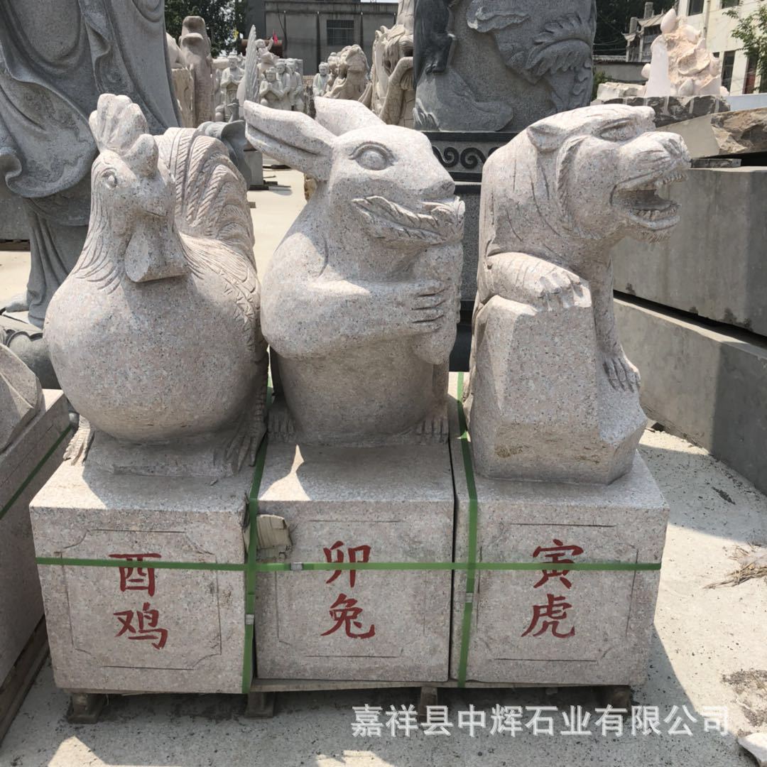 青石仿古做旧狮子拴马柱现货