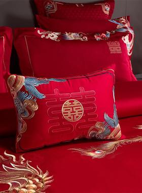 3O庆件小抱枕DDA大红色新房靠垫枕头含芯子孙J婚喜庆结婚陪嫁一配