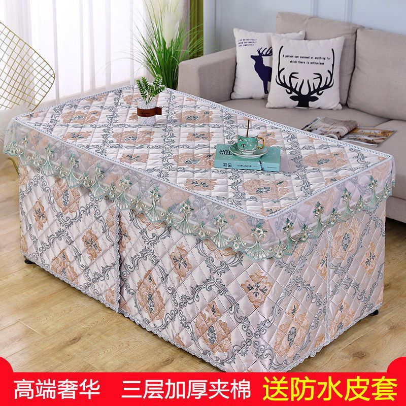 加厚长方形烤火桌罩套取暖保护