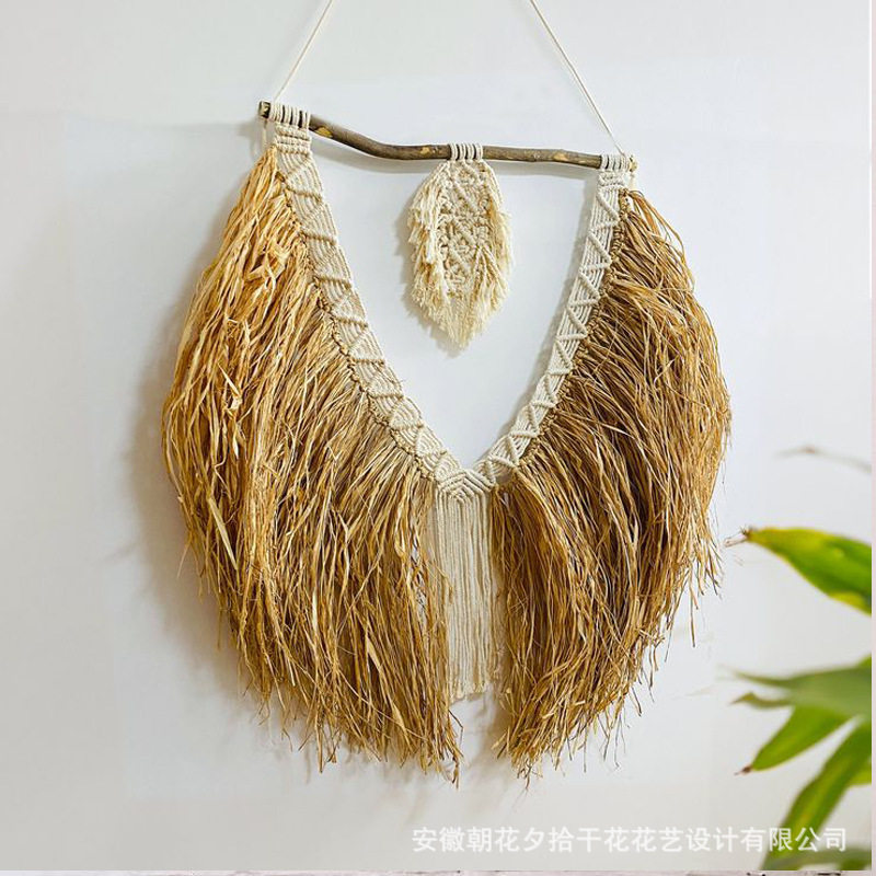 手工拉菲草摩洛哥风菱形壁饰