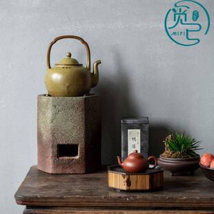 用炭火烧手茶煮炉户外烤火 围炉粗陶炭炉煮茶纯工粗陶炭炉六家方款