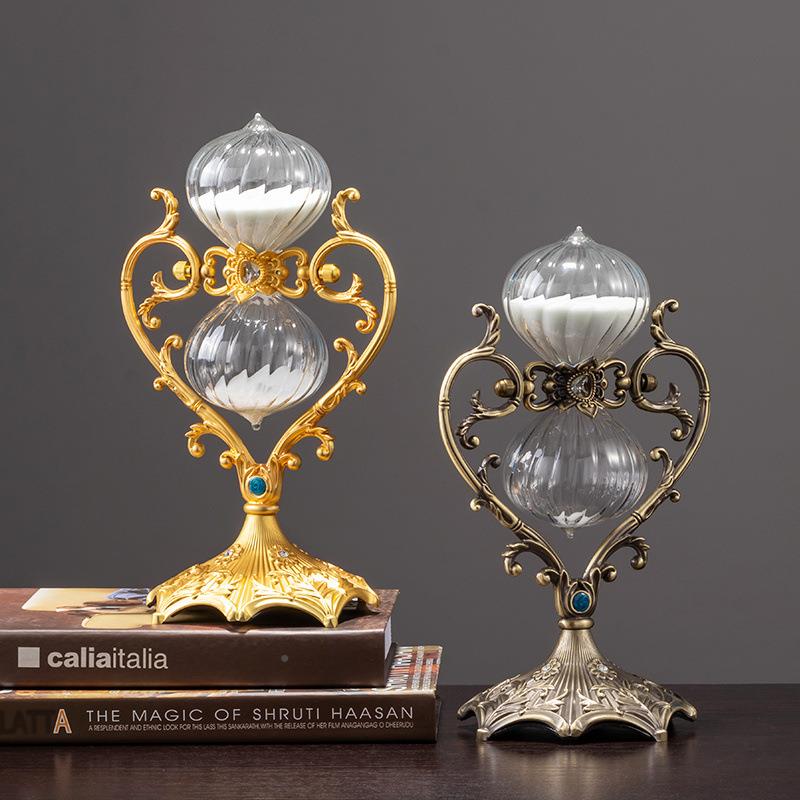 欧式心形爱复心旋转沙计时DFE摆件30分钟创意计时古轻器奢桌面漏