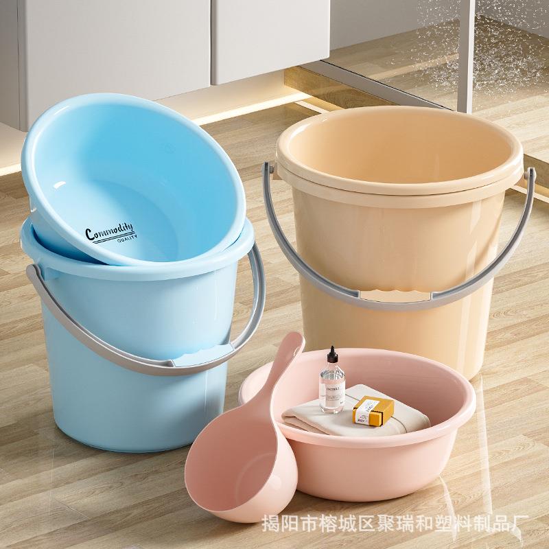 直销新款塑料储水桶家用塑料桶学生宿舍洗衣洗脚桶大号手提加厚圆