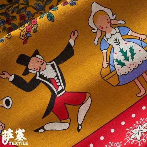 直销新款麻棉数码印花布料 云南丽江印花棉麻布 民族风复古波西米