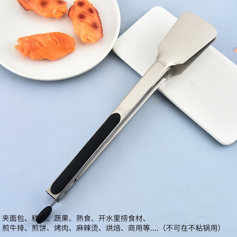 直销新款不锈钢面包夹烧烤铲漏铲烤肉夹自助餐夹子户外牛排夹食品