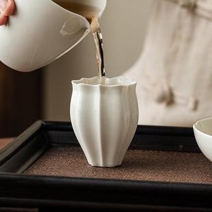 草木灰花边主人杯单杯陶瓷喝茶杯中式 直销新款 功夫茶具品茗闻香杯