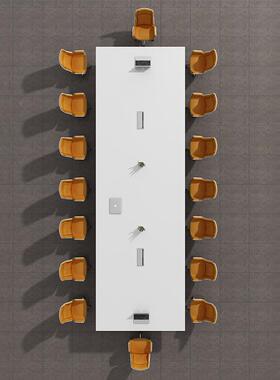 简约办现代色烤漆会白议大小型会AL102009议桌长桌桌时尚公室洽谈