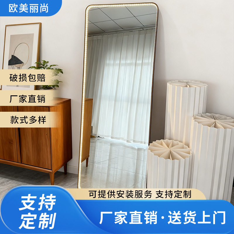 LED带灯触摸开关全身镜可移动