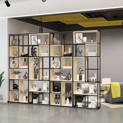 铁艺地书PDD47237架落隔置物架办公室屏风客书柜展示架餐厅断收纳