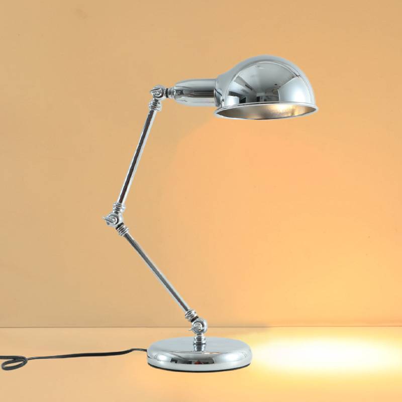 中古工业风台灯插电式铁艺工业台灯工作灯机械长臂折叠床头台灯