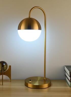 玻璃罩卧室床头台开灯宾馆装饰灯约色底盘关客房简客S3071-1厅金