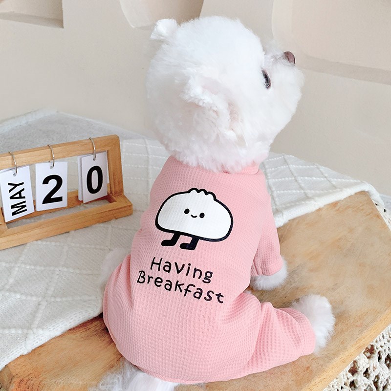 早餐四脚狗狗衣服雪纳瑞柴犬春秋小型犬宠物猫咪泰迪比熊柯基夏季