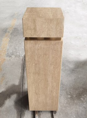 天然大理石底座洞石立柱酒店别墅装饰落地展示台摆件底座高端定制