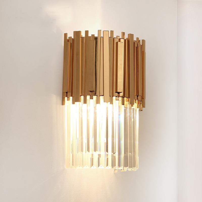 中山工厂直销镇北欧客厅卧室床头水晶长条壁灯现代古镇酒店餐厅走