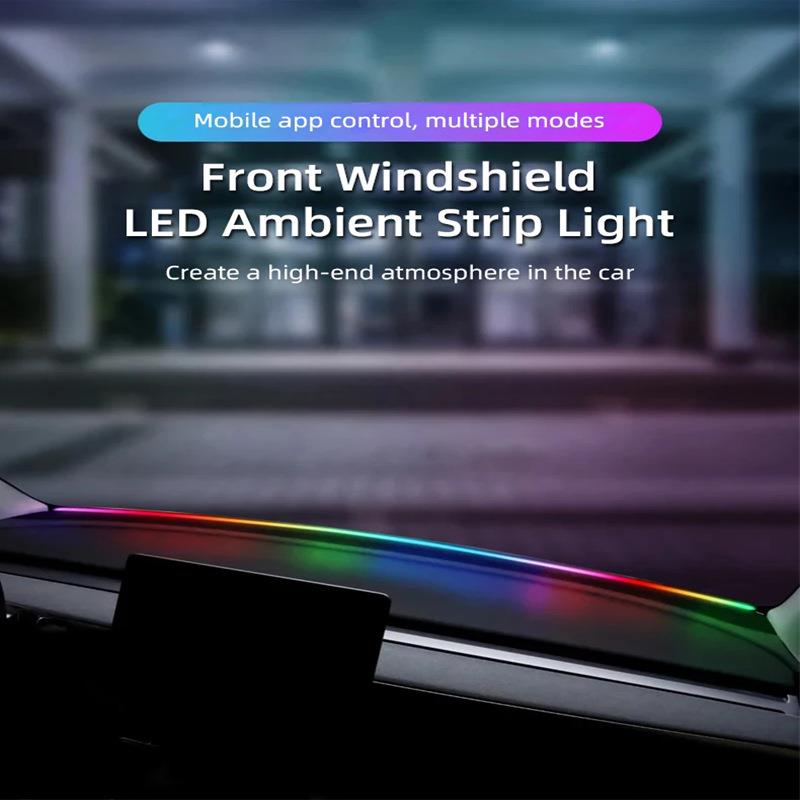 幻彩前挡风玻璃气氛灯汽车中控密封条环抱式贯穿氛围灯led灯