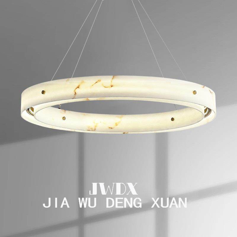 轻奢云石吊灯主客厅灯设计师高端别墅复式楼法式创意卧室餐厅吊灯