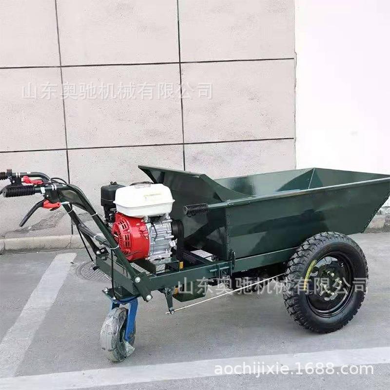 汽油灰斗车 手推式汽油三轮运输车 建筑工地拉砖汽油翻斗车