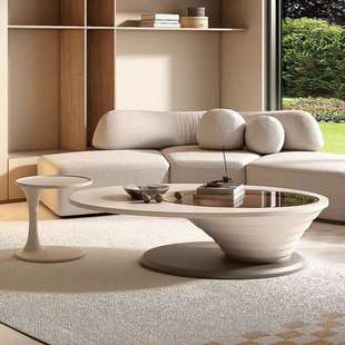 新款 轻奢茶桌 螺旋茶几客厅家用设计师小户型高档异形钢化玻璃意式