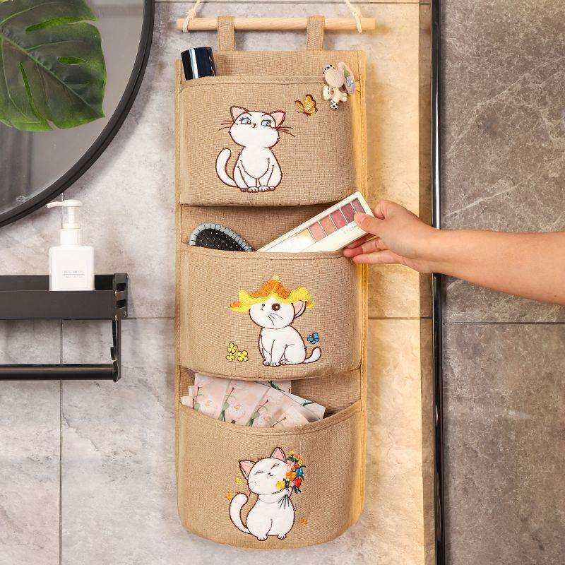 H6K床头挂墙收纳袋挂袋 宿舍房间袜子置物袋墙挂式床边门后墙上布,3C数码配件,USB灯,淘宝优惠券,粉丝福利购,淘宝优惠卷