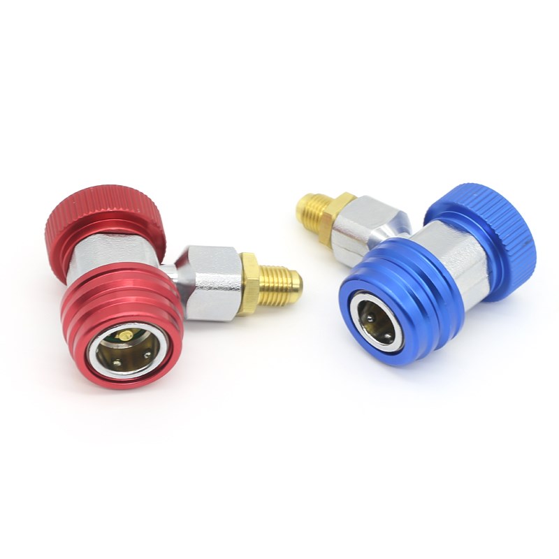 速发汽车空调加氟接头工具 r14a冷媒接头124yf可调高低压快接
