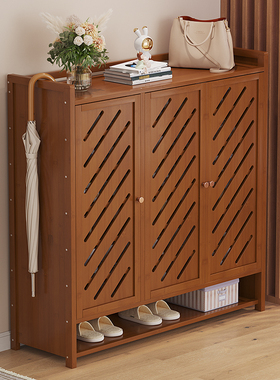 速发家用门口鞋柜新款2042爆款好看免层装鞋架多安一体入户收纳简