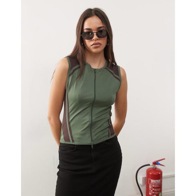 Collusion 女士 马甲 修身拼接背心