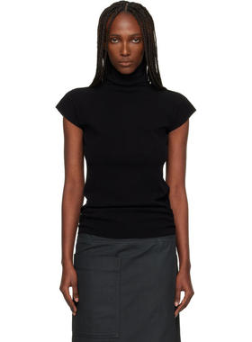 Issey Miyake 女士 上衣 黑色 October Cotton Baguette 高领衫