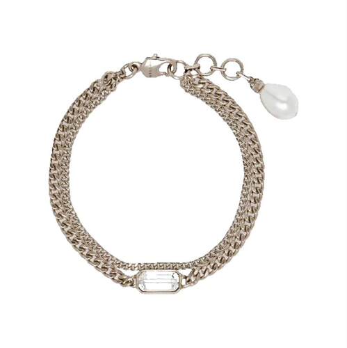 MCQUEEN 亚历山大·麦昆 女士 手链 Skull  Crystal Bracelet
