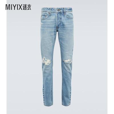 Due Diligence 男士 修身磨破牛仔裤 迷衣时尚