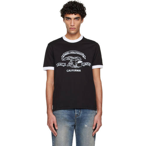 Amiri 埃米尔 男士 T恤 黑色 AMIRI Eagle Ringer