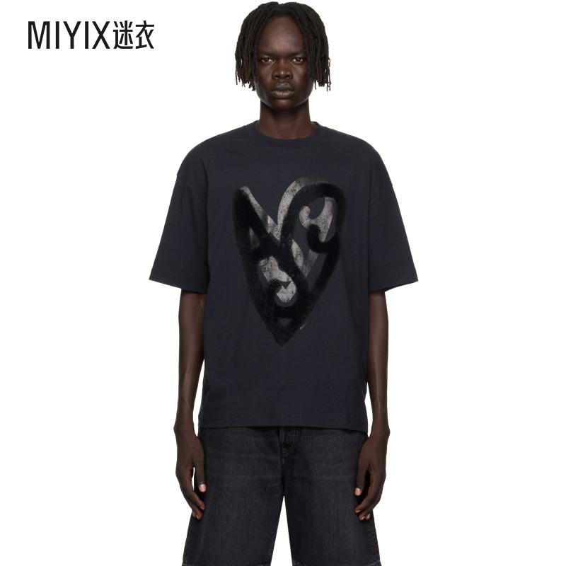 Acne Studios 男款黑色 Logo Relaxed Fit T 恤 迷衣时尚