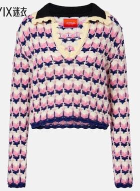 La DoubleJ 女款Picket 羊毛混纺Polo毛衣 迷衣时尚