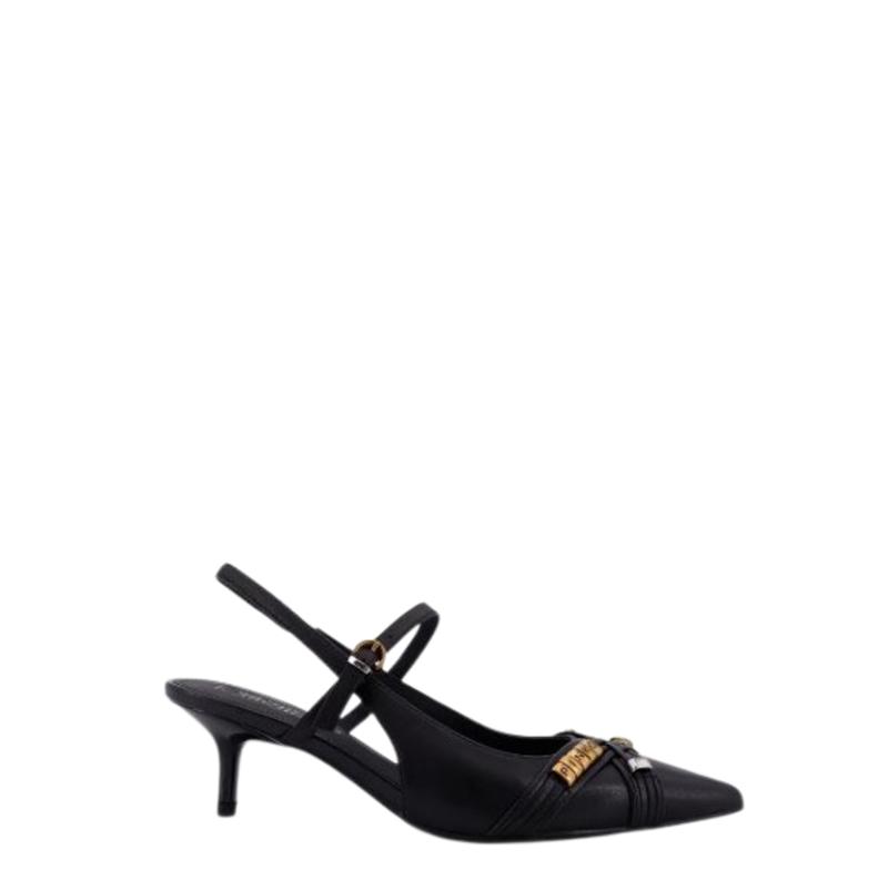 Pinko 品高 女士 SS26 高跟鞋 黑色皮质平底鞋图片