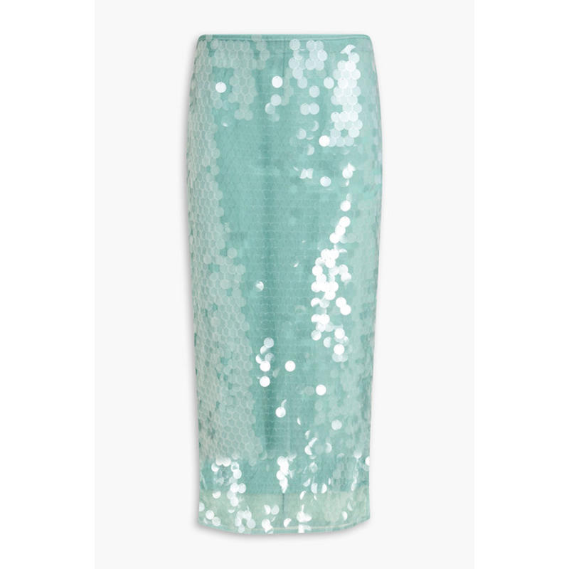 Staud 女士 中长裙 Casey 珠片薄纱中长半身裙